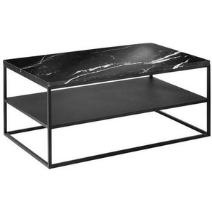 Johann Jakob Couchtisch , Schwarz , Metall , rechteckig , eckig, Flachrohr , 60x41.5 cm , einfacher Aufbau , Wohnzimmer, Wohnzimmertische, Couchtische, Metall-Couchtische
