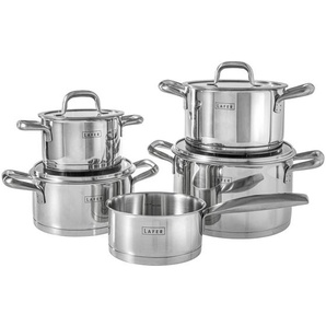 Johann Lafer Kochtopfset Pure, Silber, Glas, 5-teilig, 16 cm,20 cm,16 cm, 1,7 L,3,4 L,5,8 L,2,7 L,1,3 L, rund, Kochen, Töpfe, Topfsets