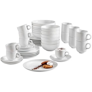 Johann Lafer Kombiservice Lafer Pure, Weiß, Keramik, 42-teilig, Uni, 200 ml,200 ml,400 ml,450 ml, Lfgb, hitzebeständig, Essen & Trinken, Geschirr, Geschirr-Sets, Kombiservice