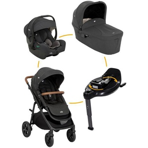 Joie Kinderwagenset Alore Set, Schwarz, Textil, 4-teilig, EN 1888, Federung, 5-Punkte-Gurt, für Babyschale geeignet, Griff in Lederoptik,abnehmbarer