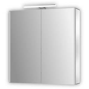 Jokey Spiegelschrank DekorALU aluminiumfarben Hochglanz 65,5 x 68 x 15,3 cm