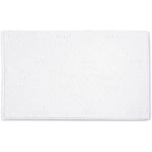 Joop! Badteppich Dash, Weiß, Textil, Schriftzug, rechteckig, 55x85 cm, Made in Germany, für Fußbodenheizung geeignet, Badtextilien, Badematten