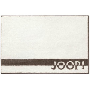 Joop! Badteppich Logo Stripes, Creme, Textil, Schriftzug, rechteckig, 60x90 cm, Made in Germany, für Fußbodenheizung geeignet, rutschhemmend, Badtextilien, Badematten