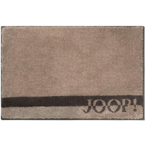 Joop! Badteppich Logo Stripes, Sand, Textil, Schriftzug, rechteckig, 70x120 cm, Made in Germany, für Fußbodenheizung geeignet, rutschhemmend, Badtextilien, Badematten
