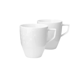 JOOP! Becher 2er-Set - weiß - Porzellan - 8,5 cm - 9,5 cm | Möbel Kraft