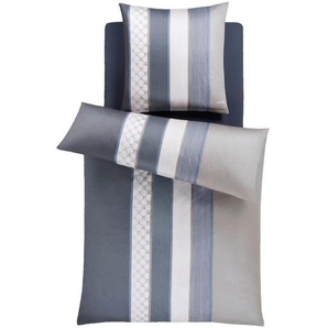Joop! Bettwäsche Cornflower Stripes, Grau, Anthrazit, Textil, Streifen, 135x200 cm, Textiles Vertrauen - Oeko-Tex®, schadstoffgeprüft, pflegeleicht,
