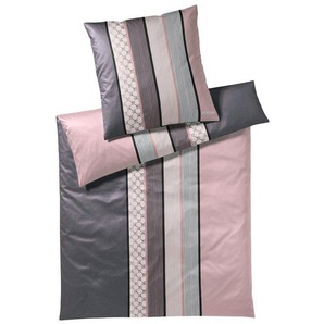 Joop! Bettwäsche Cornflower Stripes, Anthrazit, Rosa, Textil, Streifen, 135x200 cm, Textiles Vertrauen - Oeko-Tex®, pflegeleicht, schadstoffgeprüft,