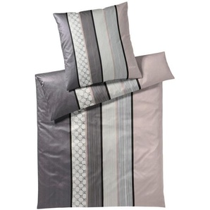 Joop! Bettwäsche Cornflower, Anthrazit, Rosa, Textil, Streifen, 200x200 cm, Oeko-Tex® Standard 100, pflegeleicht, schadstoffgeprüft, edel glänzend, dicht gewebtes Garn, Schlaftextilien, Bettwäsche, Bettwäsche, Satin-Bettwäsche