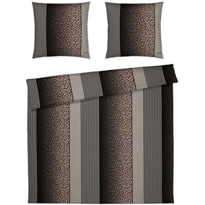 Joop! Bettwäsche Joop! Leo, Taupe, Textil, Graphik, 200x200 cm, Oeko-Tex® Standard 100, pflegeleicht, schadstoffgeprüft, weiche und anschmiegsame Oberfläche, edel glänzend, dicht gewebtes Garn, Schlaftextilien, Bettwäsche, Bettwäsche, Satin-Bettwäsche