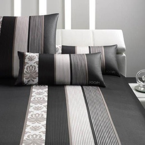 Joop! Bettwäsche Ornament Stripe schwarz 1x 135x200 cm + 1x 80x80 cm