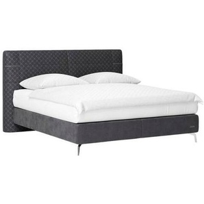Joop! Boxspringbett, Grau, Textil, H2 + H3, 7-Zonen, Höhe ca. 22 cm, 180x200 cm, Stoffauswahl, Lederauswahl, in verschiedenen Größen erhältlich,