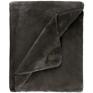 Joop! Decke Sleek, Anthrazit, Grau, Dunkelgrau, Textil, Uni, 150x200 cm, pflegeleicht, Wohntextilien, Decken, Kuscheldecken