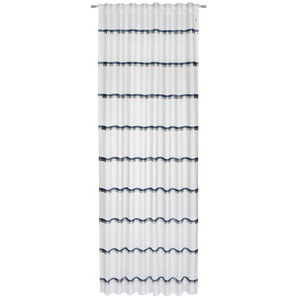 Joop! Fertigvorhang J-Logo Stripes , Silber, Weiß, Hellblau , Textil , Streifen , 130x250 cm , für Stange und Schiene geeignet , Wohntextilien, Gardinen & Vorhänge, Fertiggardinen, Fertiggardinen