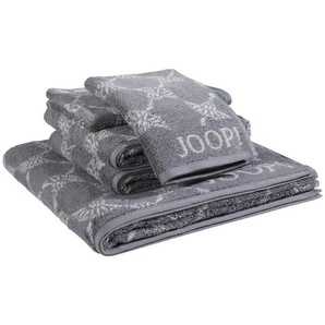 Joop! Frottierset Cornflower, Anthrazit, Textil, 5-teilig, Abstraktes, Oeko-Tex® Standard 100, saugfähig, Aufhängeschlaufe, strapazierfähig, angenehm