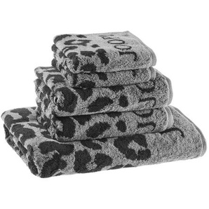 Joop! Frottierset, Graphit, Textil, 5-teilig, Animalprint, Oeko-Tex® Standard 100, saugfähig, Aufhängeschlaufe, strapazierfähig, angenehm weich,