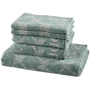 Joop! Frottierset, Grün, Textil, 5-teilig, Abstraktes, Oeko-Tex® Standard 100, saugfähig, Aufhängeschlaufe, strapazierfähig, angenehm weich, hochwertige Qualität, Badtextilien, Handtuch-Sets