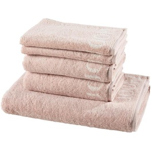 Joop! Frottierset, Rosa, Textil, 5-teilig, Uni, Oeko-Tex® Standard 100, saugfähig, Aufhängeschlaufe, strapazierfähig, angenehm weich, hochwertige Qualität, Badtextilien, Handtuch-Sets