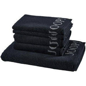 Joop! Frottierset, Schwarz, Textil, 5-teilig, Uni, Oeko-Tex® Standard 100, saugfähig, Aufhängeschlaufe, strapazierfähig, angenehm weich, hochwertige Qualität, Badtextilien, Handtuch-Sets