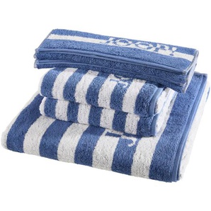 Joop! Frottierset Split Stripes, Blau, Textil, 5-teilig, Streifen, Oeko-Tex® Standard 100, saugfähig, Aufhängeschlaufe, strapazierfähig, angenehm