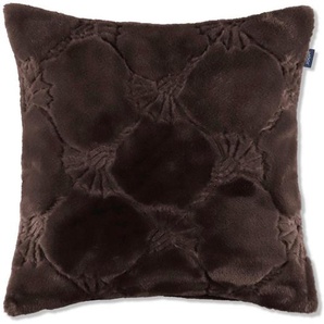 Joop! Kissenhülle J! Cozy Cornflower umbra, Braun, Textil, Uni, 50x50 cm, hochwertige Qualität, Wohntextilien, Bezüge, Kissenbezüge