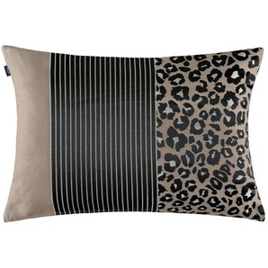 Joop! Kissenhülle J!Leo, Grau, Schwarz, Beige, Hellbraun, Textil, Animalprint, 40x60 cm, hochwertige Qualität, Wohntextilien, Bezüge, Kissenbezüge