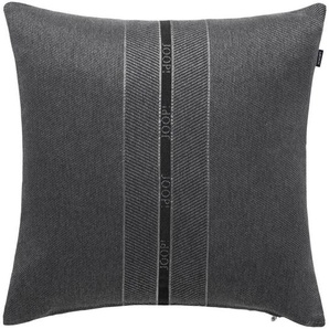 Joop! Kissenhülle J-Ribbon Joop!, Anthrazit, Textil, Schriftzug, 40x40 cm, hochwertige Qualität, Wohntextilien, Bezüge, Kissenbezüge