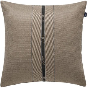 Joop! Kissenhülle J! Ribbon, Beige, Mokka, Textil, Schriftzug, 40x40 cm, hochwertige Qualität, Wohntextilien, Bezüge, Kissenbezüge
