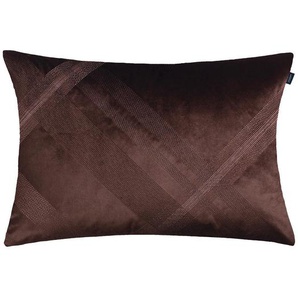 Joop! Kissenhülle Checks, Braun, Dunkelbraun, Textil, Uni, 58 cm, hochwertige Qualität, Wohntextilien, Kissen, Kissenbezüge