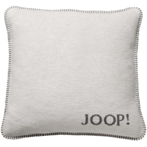 Joop! Kissenhülle Melange Doubleface, Graphit, Weiß, Beige, Textil, 50x50 cm, Made in Germany, Oeko-Tex® Standard 100, bügelfrei, hochwertige Qualität, Wohntextilien, Kissen, Kissenbezüge