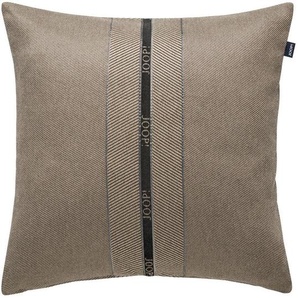 Joop! Kissenhülle Ribbon, Beige, Mokka, Textil, Schriftzug, 40x40 cm, hochwertige Qualität, Wohntextilien, Bezüge, Kissenbezüge