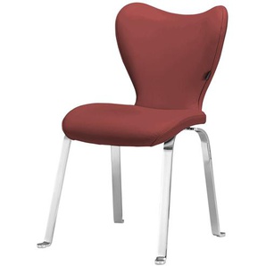 JOOP! Leder Dinner-Stuhl  Lounge ¦ rot ¦ Maße (cm): B: 53 H: 89 T: 65