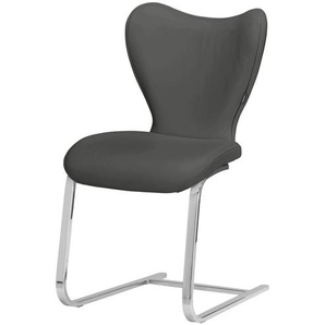 JOOP! Leder-Schwingstuhl  Lounge ¦ grau ¦ Maße (cm): B: 49 H: 89 T: 61