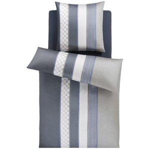 JOOP! Mako-Satin Bettwäsche Cornflower Stripe ¦ grau ¦ Maße (cm): B: 135