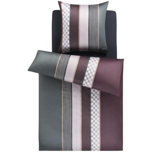 JOOP! Mako-Satin Bettwäsche  Cornflower Stripe ¦ rot ¦ Maße (cm): B: 135