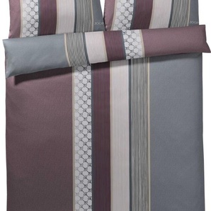 JOOP! Mako-Satin Bettwäsche Cornflower Stripe 4069, deep wine, 155x200+80x80 cm 4069-80/80-155/200-1