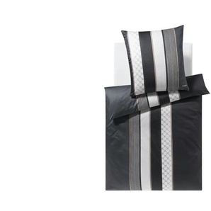 JOOP! Mako-Satin Bettwäsche  Cornflower Stripe ¦ grau ¦ Maße (cm): B: 135
