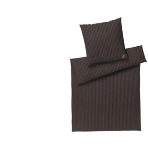 JOOP! Mako-Satin Bettwäsche Soft Stripes ¦ braun ¦ Maße (cm): B: 135