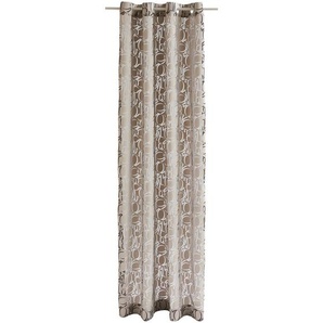 Joop! Ösenschal J-Fine Ornament, Schlamm, Greige, Textil, Uni, 140x250 cm, Wohntextilien, Gardinen & Vorhänge, Fertiggardinen, Ösenschals