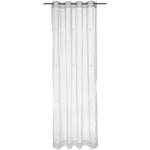 Joop! Ösenschal J-Nola , Weiß , Textil , Uni , 140x250 cm , Wohntextilien, Gardinen & Vorhänge, Fertiggardinen, Ösenschals