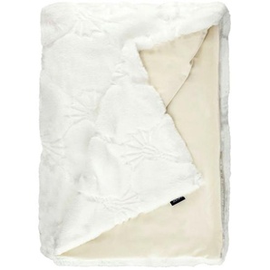 Joop! Plaid J! Cozy Cornfllower weiß, Weiß, Textil, Uni, 130x170 cm, Double face, Wohntextilien, Decken, Plaids