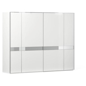 Joop! Schwebetürenschrank Select, Weiß, Holzwerkstoff, 8 Fächer, 298x222x68 cm, Blauer Engel, Goldenes M, BQ - Bündnis für Qualität, Made in Germany, Dgm, DGM-Klimapakt, Beimöbel erhältlich, umfangreiches Zubehör in verschiedenen Größen Holzdekoren