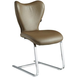 Joop! Schwingstuhl Lounge , Braun, Chrom , Metall, Leder , Echtleder , Longlife-Leder , 48x91x64 cm , Blauer Engel, Goldenes M, Made in Germany, Emas , Beinauswahl, Lederauswahl, Stoffauswahl, Typenauswahl, Wippfunktion , Esszimmer, Stühle,