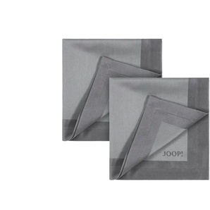 JOOP! Servietten 2er-Set Signature   ¦ silber ¦ Naturfaser ¦ Maße (cm): B: 50 H: 1