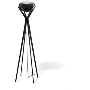Joop! Stehleuchte Curve Lights, Grau, Schwarz, Transparent, Metall, Glas, oval,oval, 162.5 cm, Fußschalter, Lampen & Leuchten, Innenbeleuchtung, Stehlampen, Stehlampen