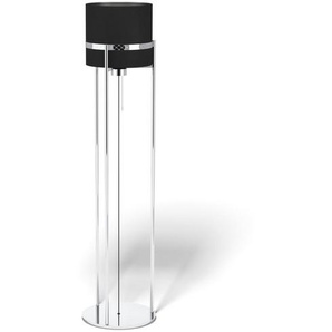 Joop! Stehleuchte Round Lights , Schwarz, Chrom , Metall, Textil , rund,rund , 146 cm , Zugschalter , Lampen & Leuchten, Innenbeleuchtung, Stehlampen, Stehlampen
