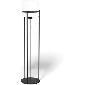 Joop! Stehleuchte Round Lights , Schwarz, Weiß , Metall, Textil , rund,rund , 146 cm , Zugschalter , Lampen & Leuchten, Innenbeleuchtung, Stehlampen, Stehlampen