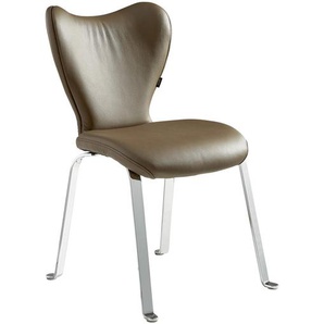 Joop! Stuhl Lounge , Braun, Chrom , Metall, Leder , Echtleder , Longlife-Leder , Uni , 53x91x64 cm , Blauer Engel, Goldenes M, Made in Germany, Emas , Beinauswahl, Lederauswahl, Stoffauswahl, Typenauswahl , Esszimmer, Stühle, Esszimmerstühle, Lederstühle