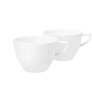 JOOP! Tasse 2er-Set - weiß - Porzellan - 9,3 cm - 6,5 cm | Möbel Kraft