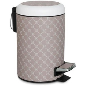 Joop! Treteimer Cornfloweraccessoires, Grau, Weiß, Kunststoff, 2,5 L, 17x26x24 cm, Handmade in Thailand, Küchen, Küchenausstattung, Mülleimer