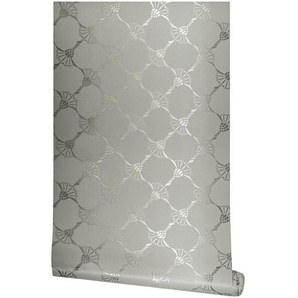 Joop! Vliestapete J! Cornflower, Grau, Textil, Blume, 53x1005 cm, Tapeten & Wandverkleidungen, Vliestapeten